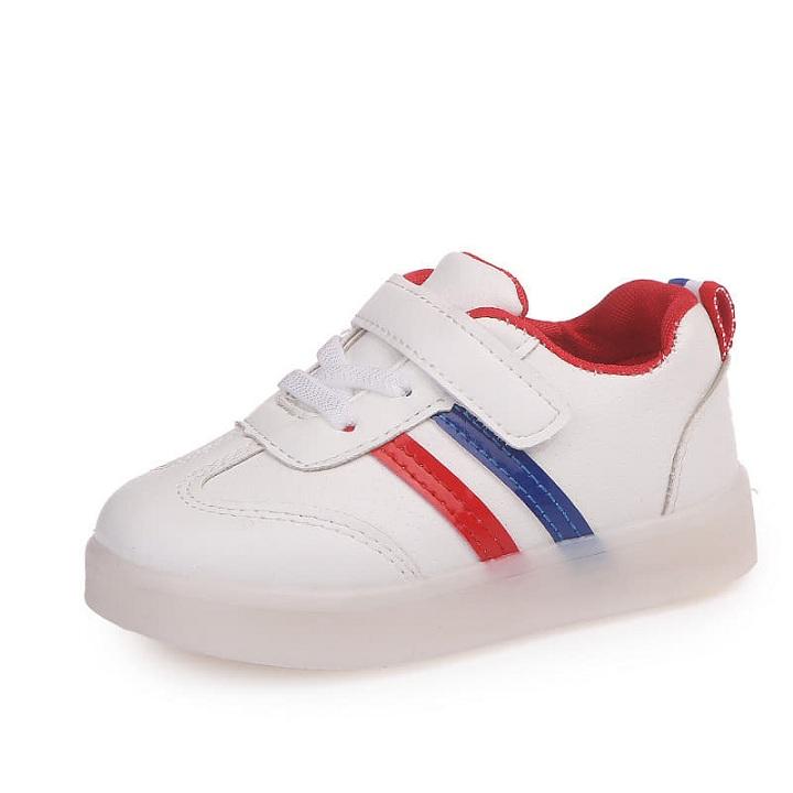 giày sneaker 2 sọc có đèn cho bé trai - bé gái