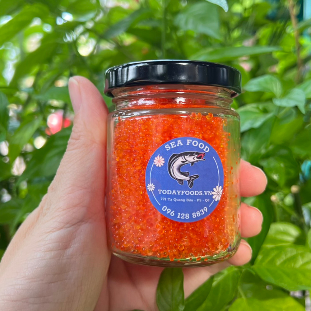 Trứng cá chuồn Tobiko Nhật Bản 70G Đủ màu cam+đỏ+đen+xanh+vàng