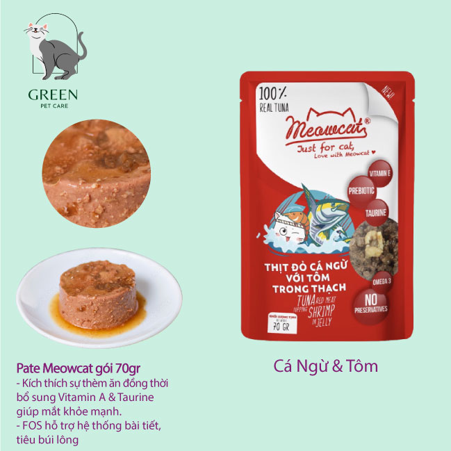 Pate Meowcat cho mèo đủ vị gói 70gr