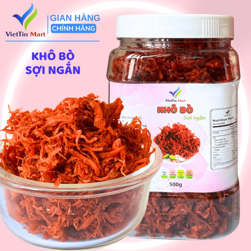 500GR_ Khô bò sợi thơm ngon (Khô gà giả bò) - Viettin Mart