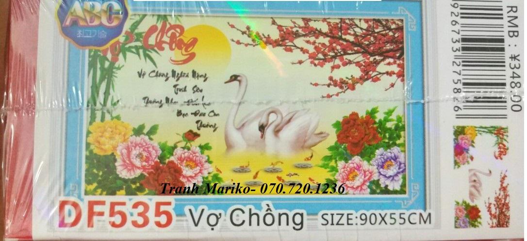 Tranh đính đá vợ chồng df535 90x55cm