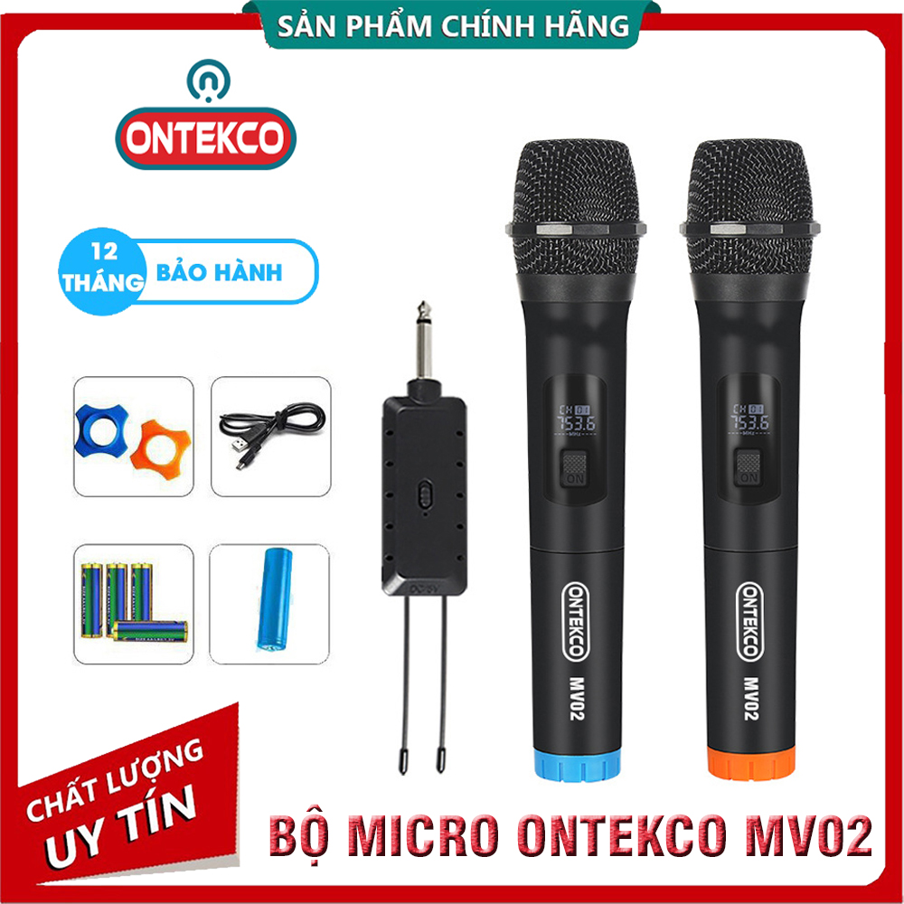 Micro Đôi Karaoke - Micro karaoke Không Dây ONTEKCO MV 02 MV01