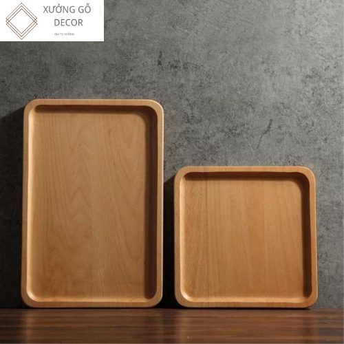 Khay Phục Vụ Vuông Gỗ Tự Nhiên