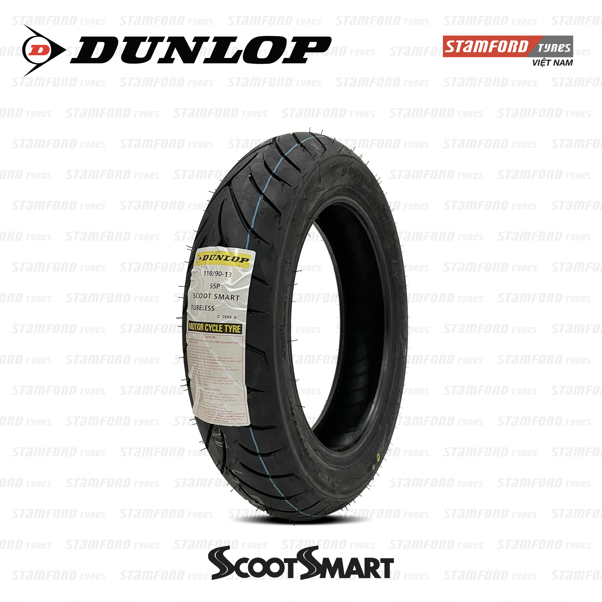 Lốp xe máy SCOOTSMART DUNLOP 110/90-10 61J SC