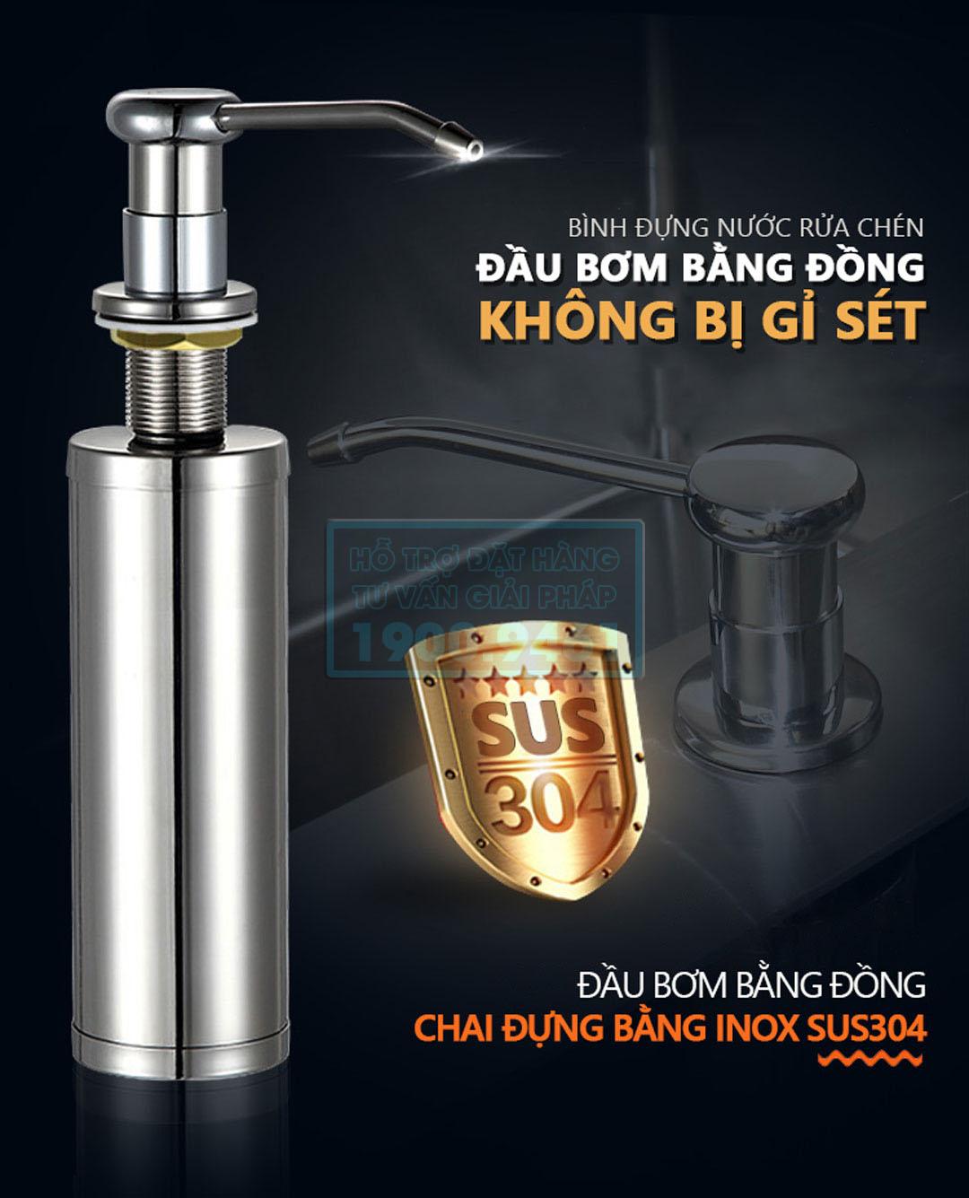 Bình đựng nước rửa chén Inox 9077