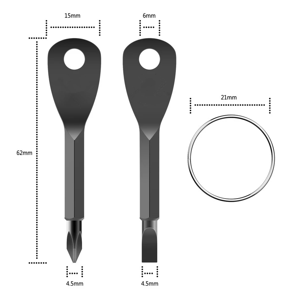 Móc Khóa 2 Tua Vít EDC đa năng mở vít tiện dụng