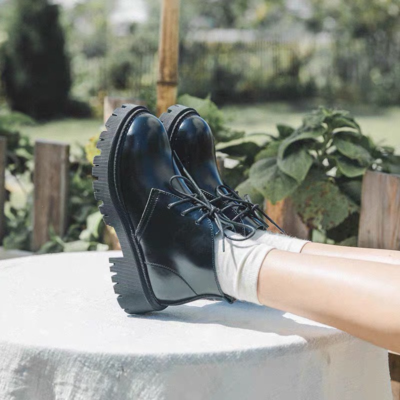 Original boots đế cao (3 lỗ xỏ) - Boots da bò nữ