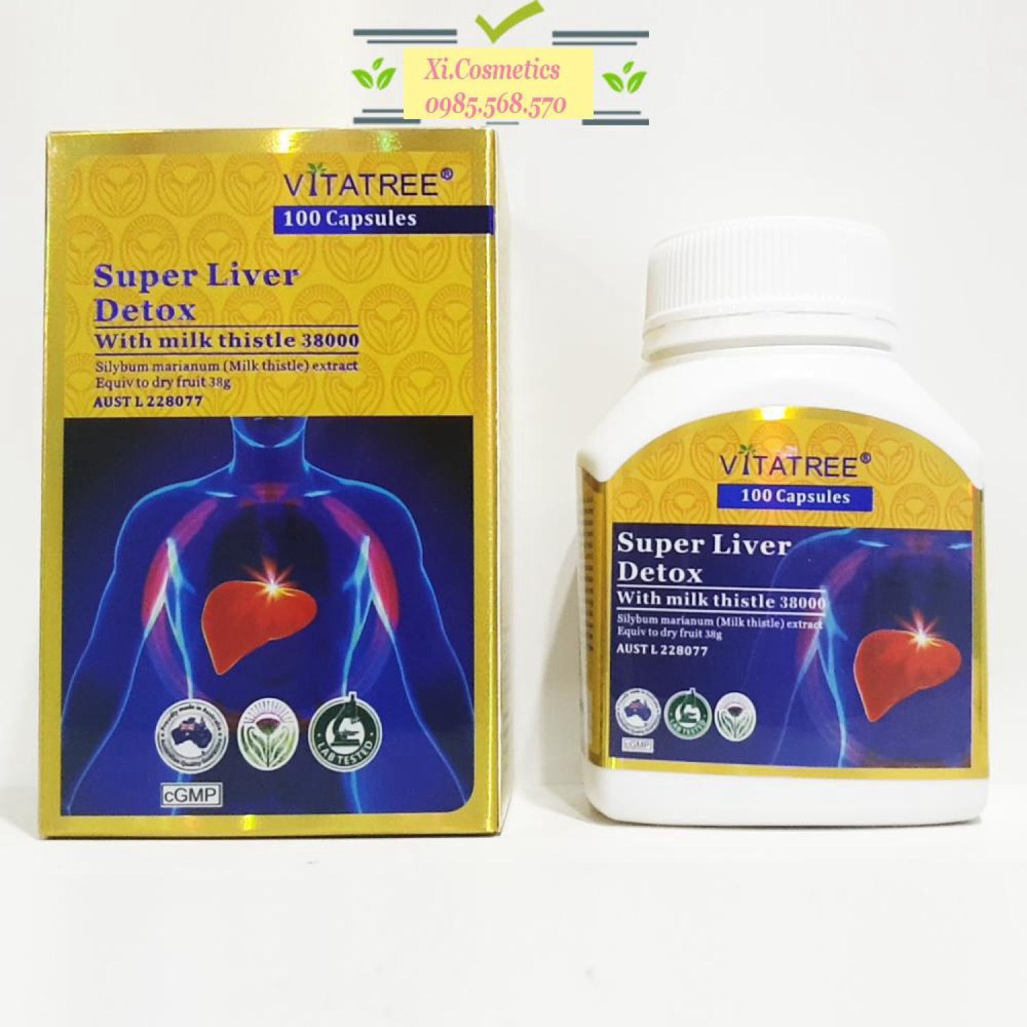 Viên uống Giải Độc Gan Bổ Gan Vitatree Super Liver Detox 100 viên