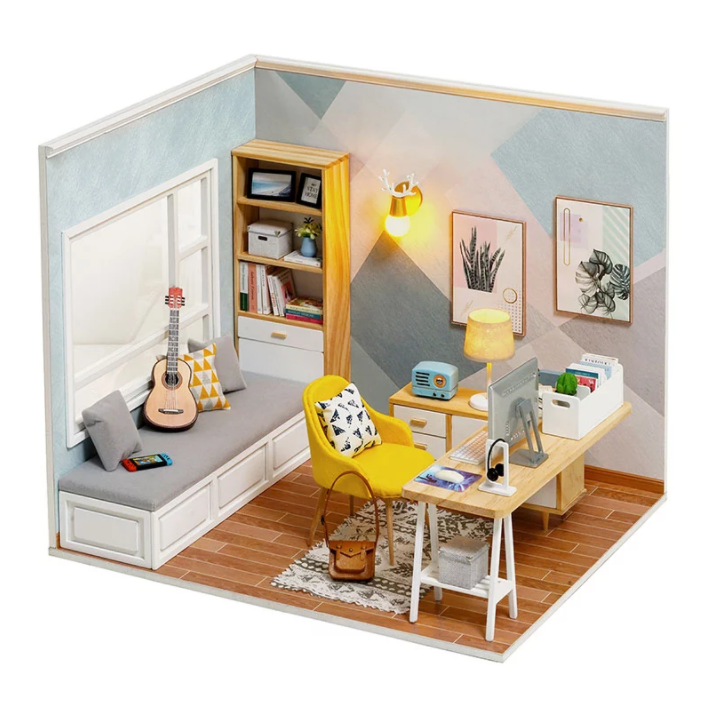 Mô Hình Lắp Ráp Nhà Gỗ DIY - Sunshine Study QT007 ( Kèm mica + keo )
