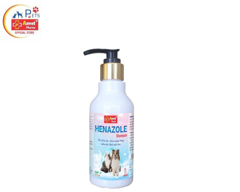 HENAZOLE - Sữa tắm diệt ve, ghẻ, viêm da, viêm nang lông cho chó mèo