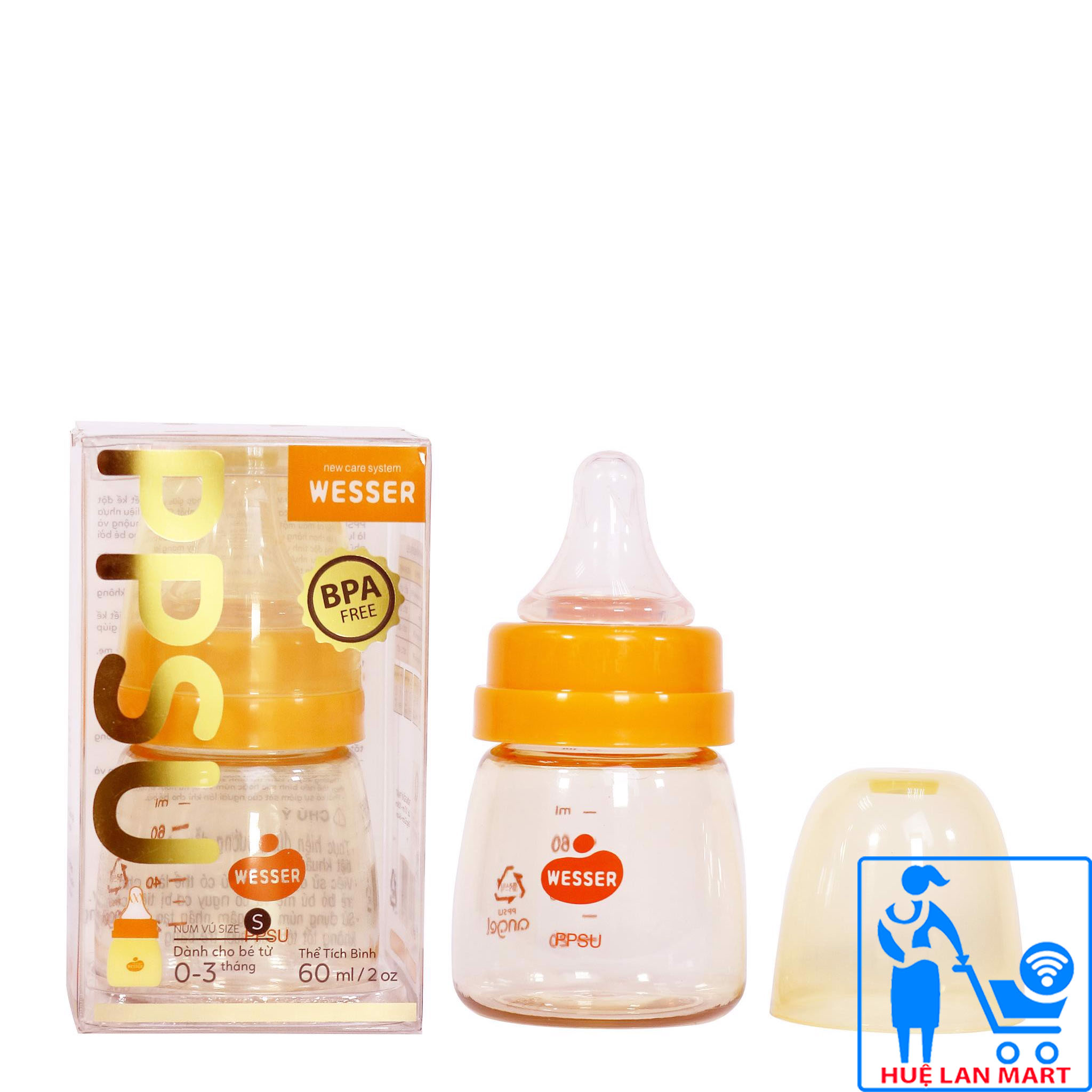 Bình Sữa Wesser PPSU Cổ Nhỏ 60/140/250ml