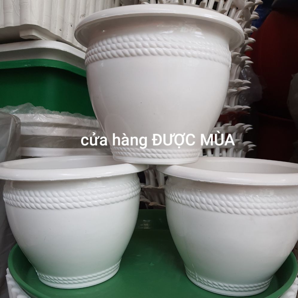 Combo 2 cái chậu nhựa giả lu 17x13cm