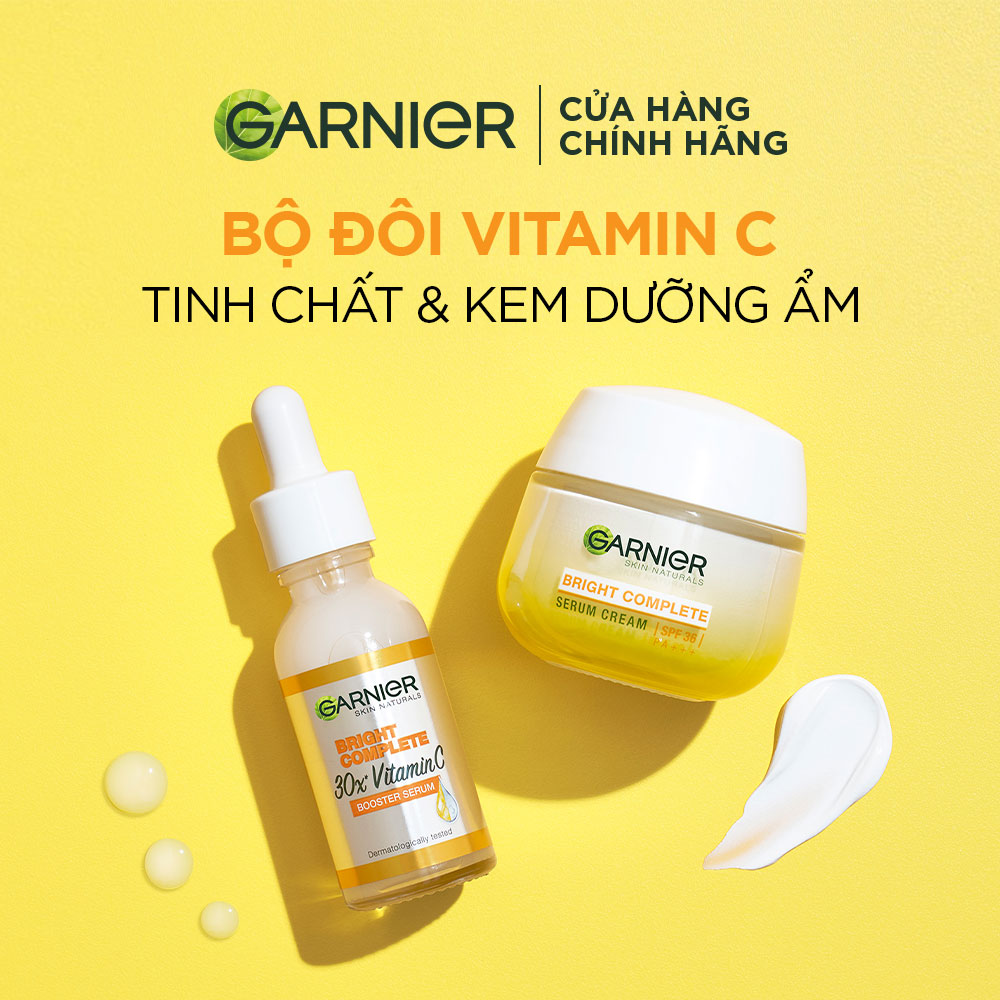 Kem dưỡng serum sáng da ban ngày Garnier Bright Complete Vitamin C Serum Cream SPF30 50ml