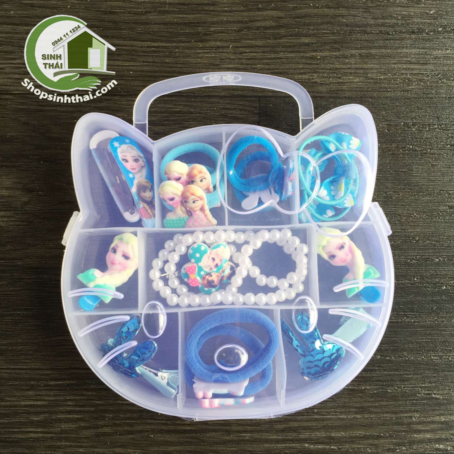 [HCM]Hộp dây cột tóc vòng tay phụ kiện cho bé gái hình công chúa elsa