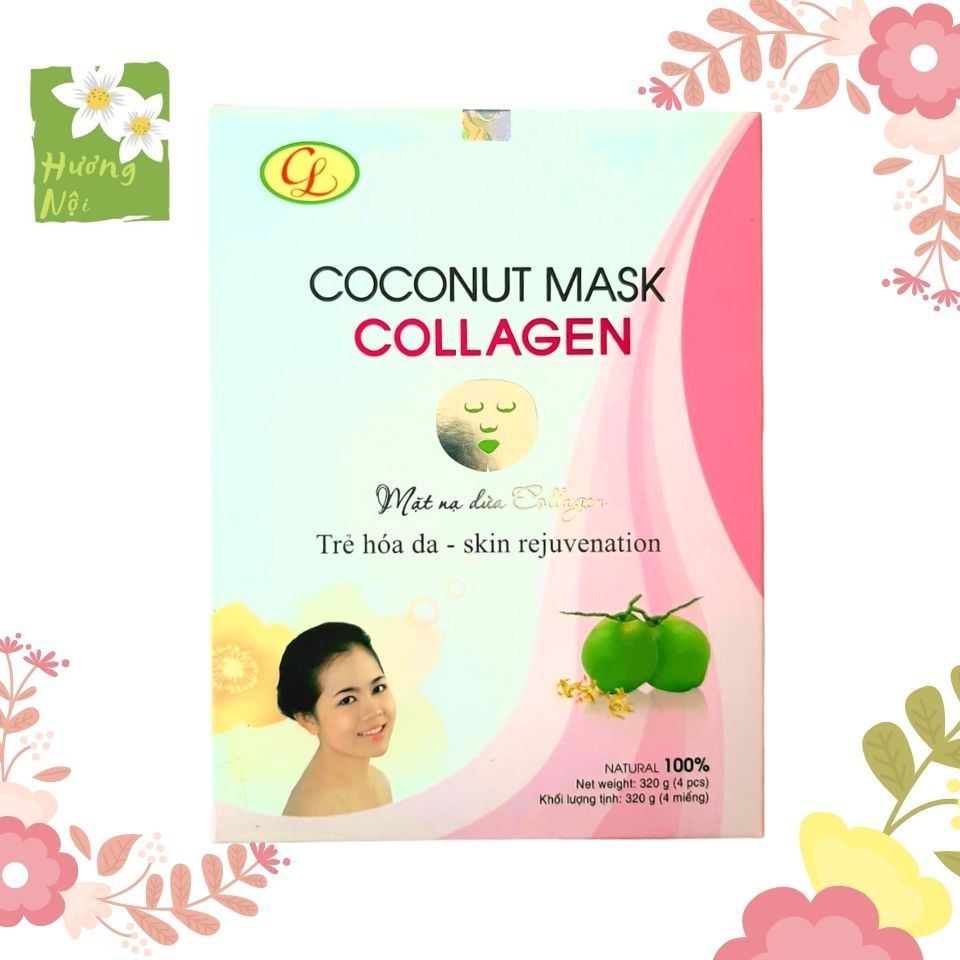 [HCM]Mặt nạ dừa collagen Cửu Long hộp 4 miếng