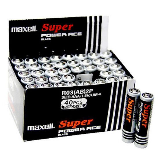 40 PCs AA - AAA batteries Maxell ultra-durable box-imported for watch micro sing