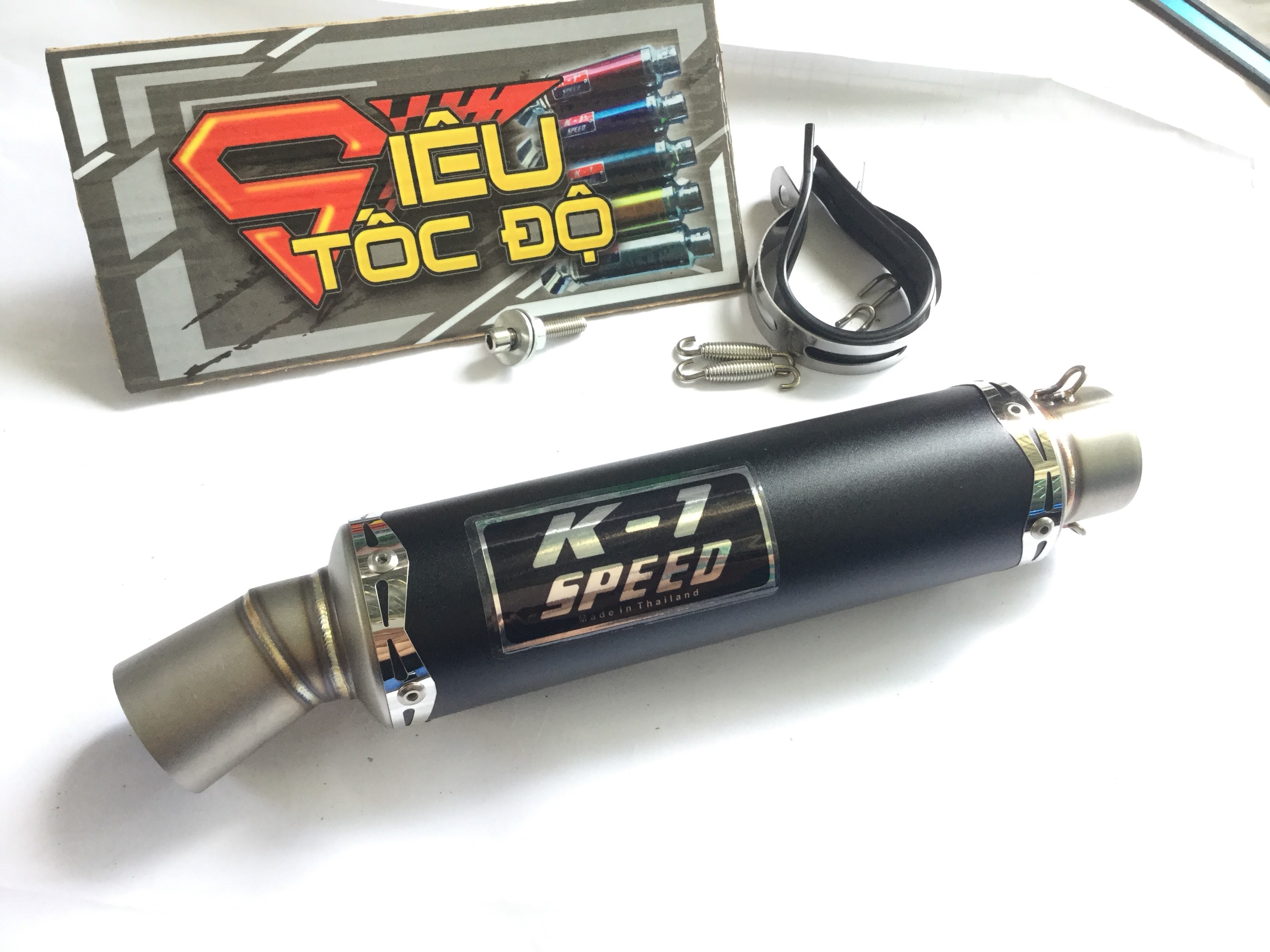 Pô k1 đen hàng xịn full pass treo lò xo - Lon không bao gồm cổ