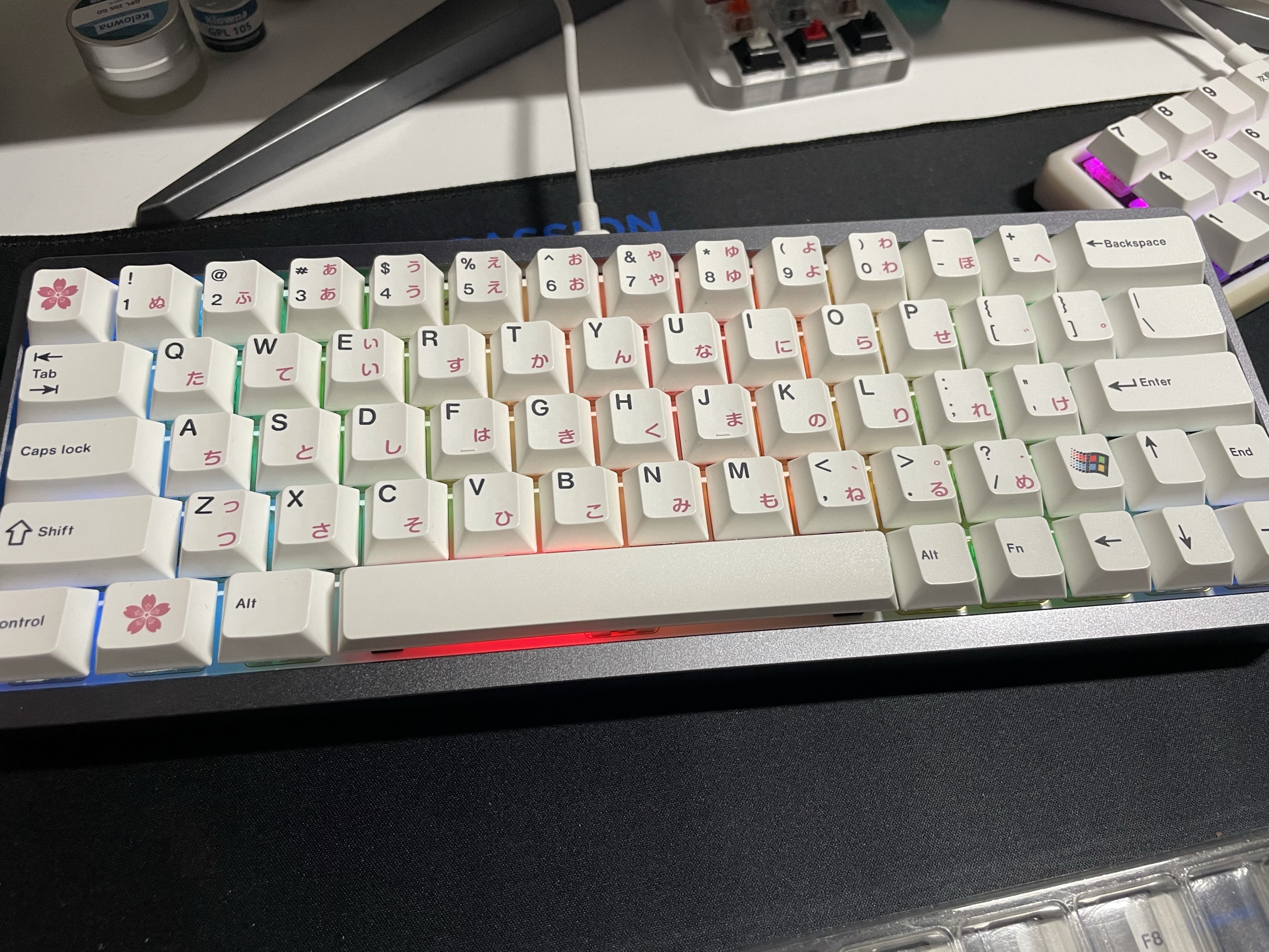 Caiyunx Sublimation PBT Bàn phím cơ Keycap được cá nhân hóa tùy chỉnh Tiếng Nhật 132 PCS