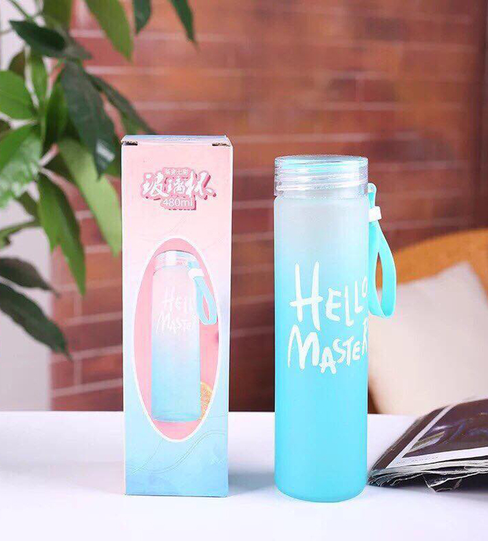 Bình nước thủy tinh Hello Master 480ml