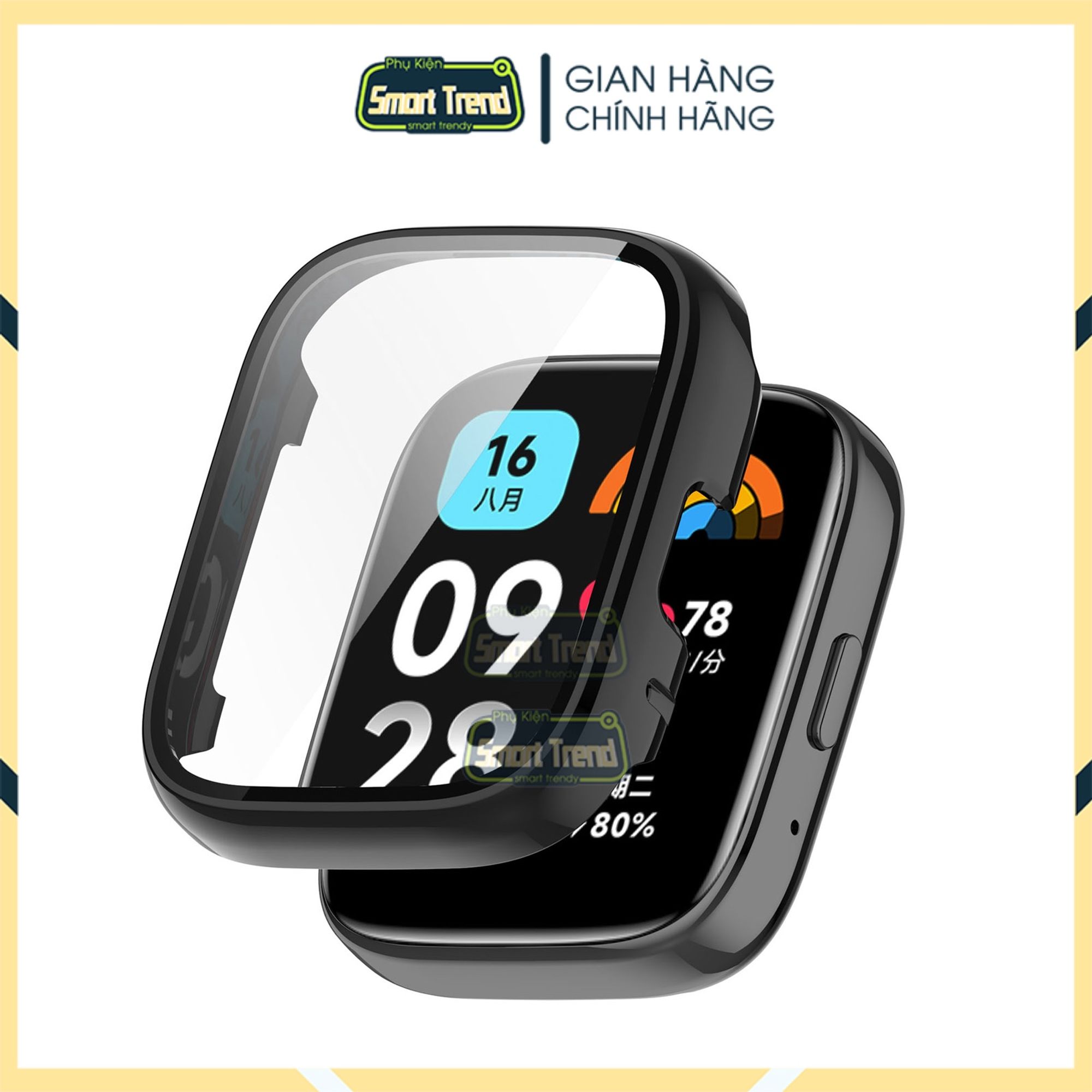 Kính cường lực kèm ốp bảo vệ đồng hồ thông minh redmi watch 3 active pc nhựa cứng