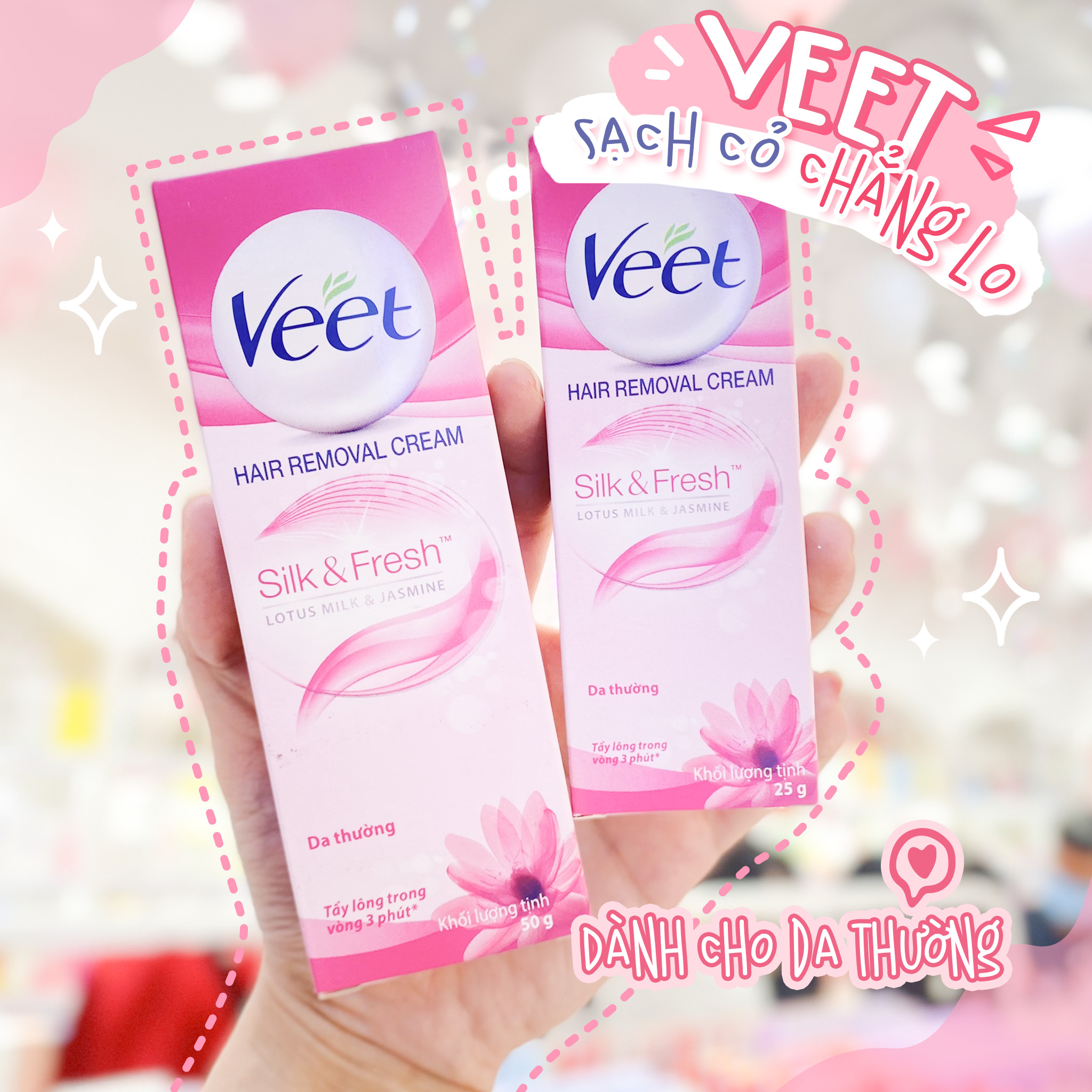 Kem Tẩy Lông Cho Da Thường Veet Silk & Fresh