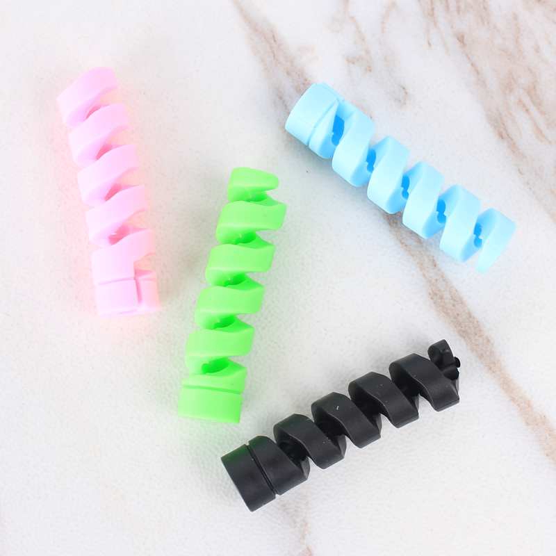 1 pieces Color Spiral Data Cable Protector Phone Data Line Bobbin Winder Protective