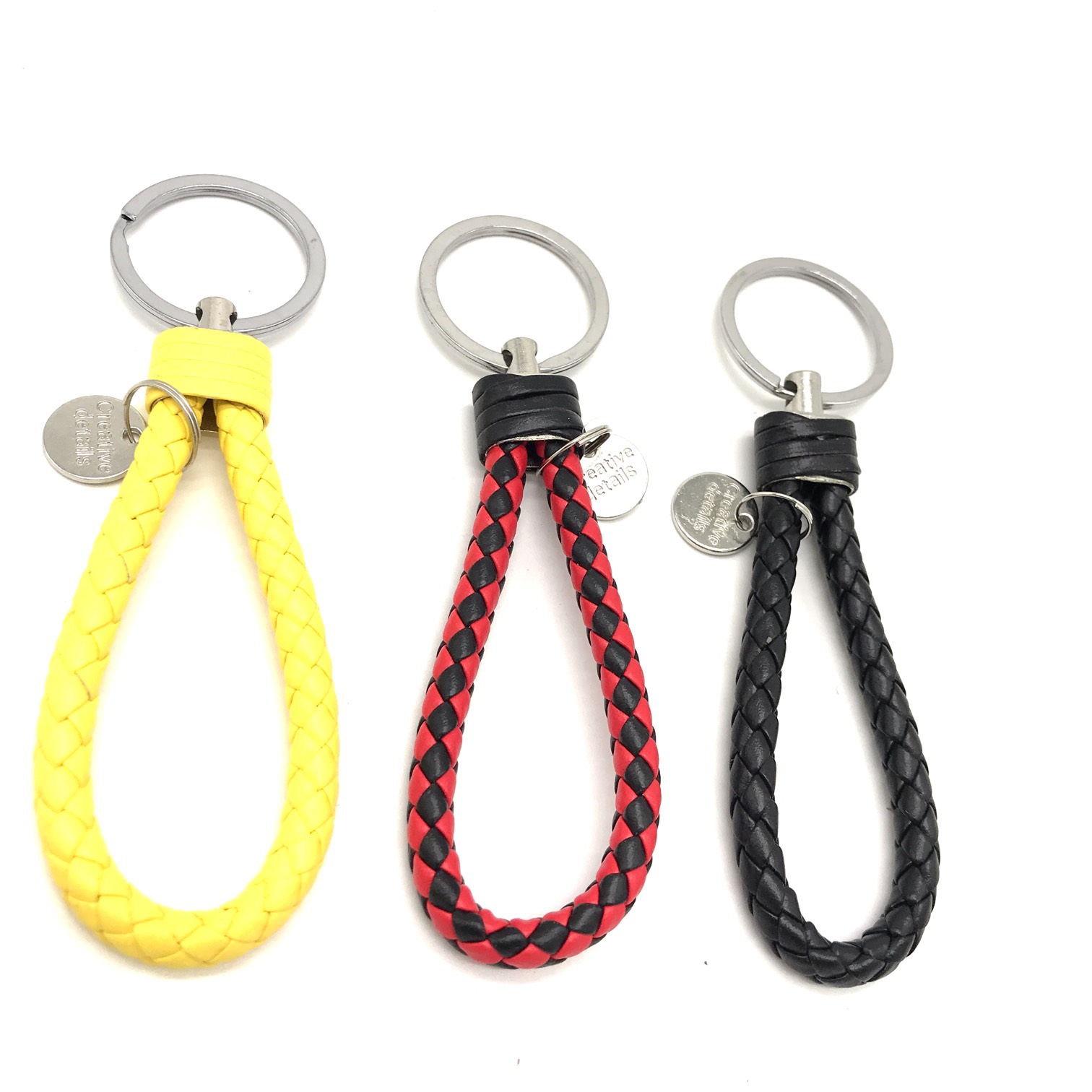 Móc Khóa Dây Da PU - 3 Màu ( Đen, Đỏ, Vàng )