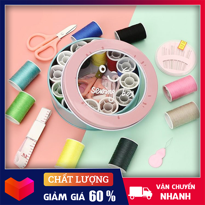 [SIÊU HOT ] Bộ Kim Chỉ May Vá Đa Năng Kèm Hộp Đựng- Bộ kim chỉ đa năng, hộp đồ may vá mini, Hộp kim chỉ khâu vá tiện lợi, bộ kim chỉ