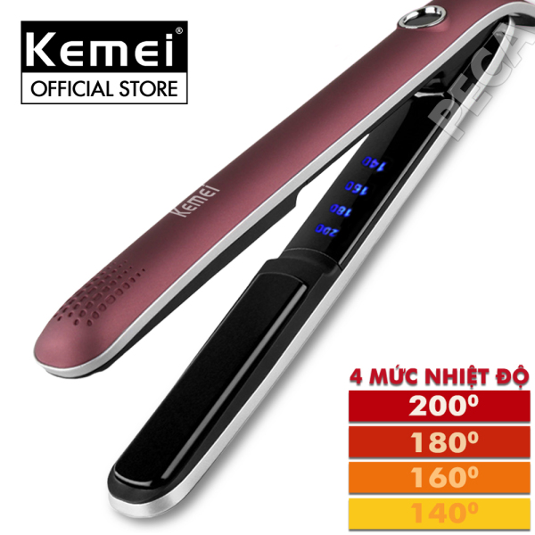 Máy duỗi tóc điều chỉnh 4 mức nhiệt độ Kemei KM-2203 chuyên nghiệp phù hợp với mọi loại tóc có thể dùng ép thẳng, uốn cụp, uốn xoăn gợn sóng - [HÀNG CHÍNH HÃNG] cao cấp