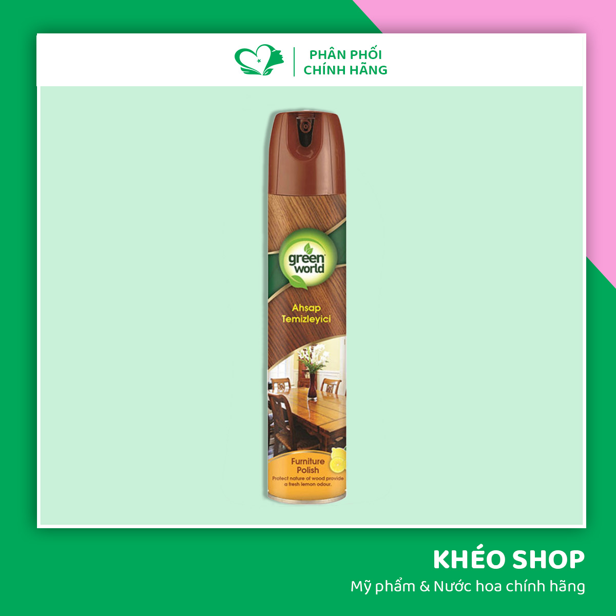 Bình xịt đánh bóng đồ gỗ green world furniture polish - 400ml