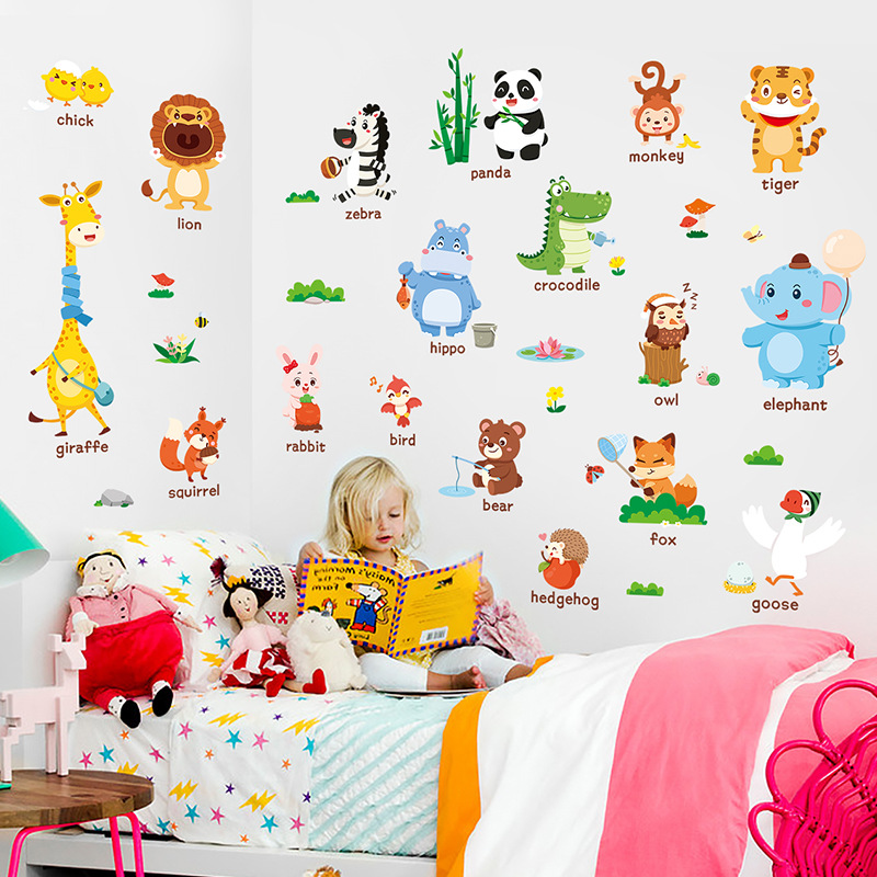 Decal dán tường vườn thú tiếng anh 05