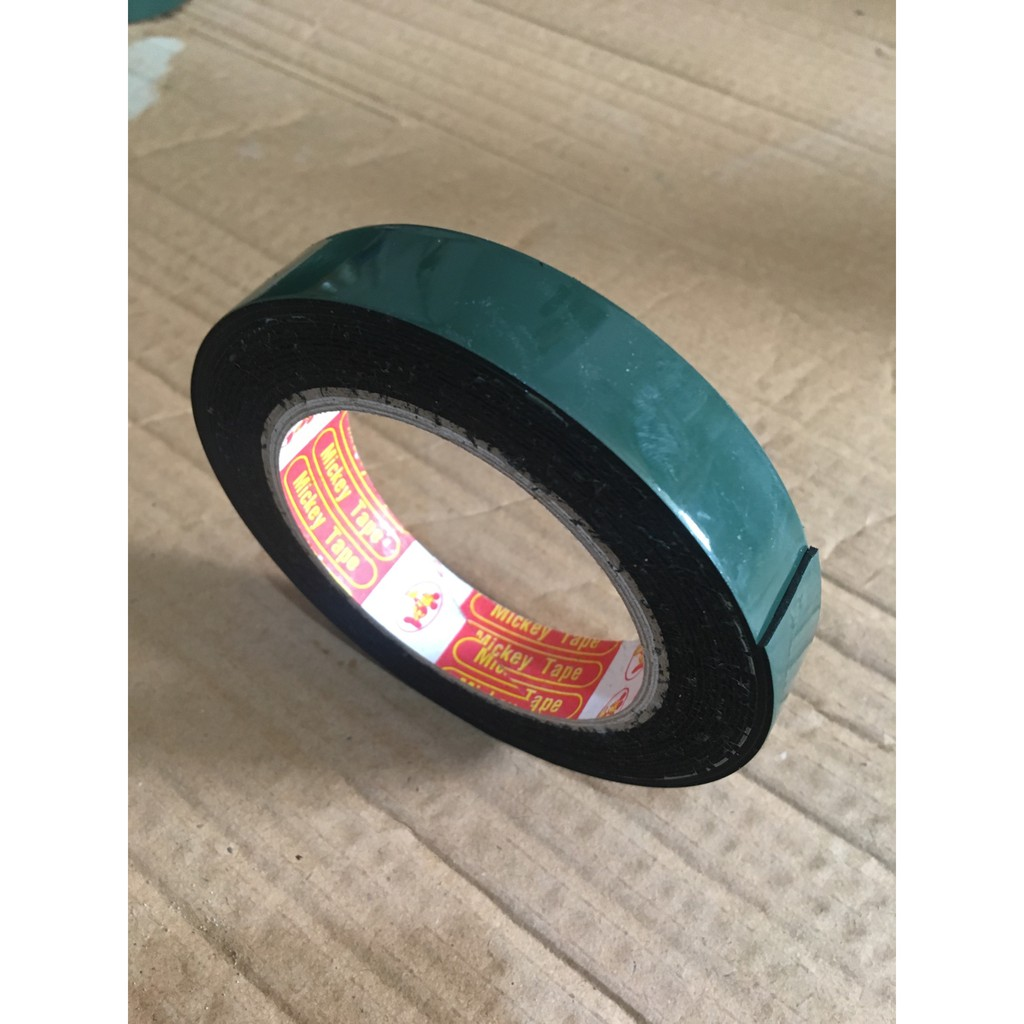 Băng keo 2 MẶT mousse (xốp) xanh đen 2F4 (2.4cm)
