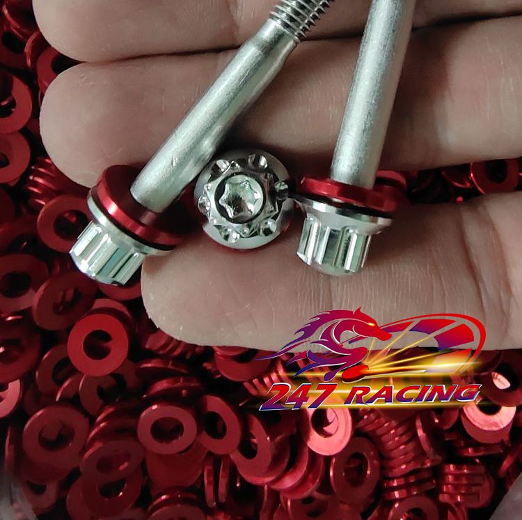 10 con Long Đền nhôm 6li gắn ốc lốc máy màu Đỏ siêu rẻ đẹp