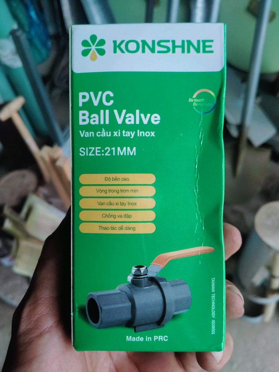 Van khóa nước tay gạt inox 21mm