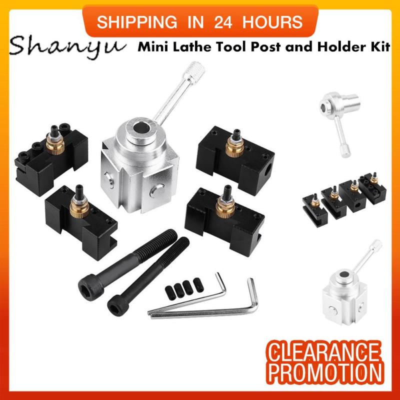 SHANYU Set of Aluminum Alloy Quick Change Mini Lathe Tool Post and Holder Kit