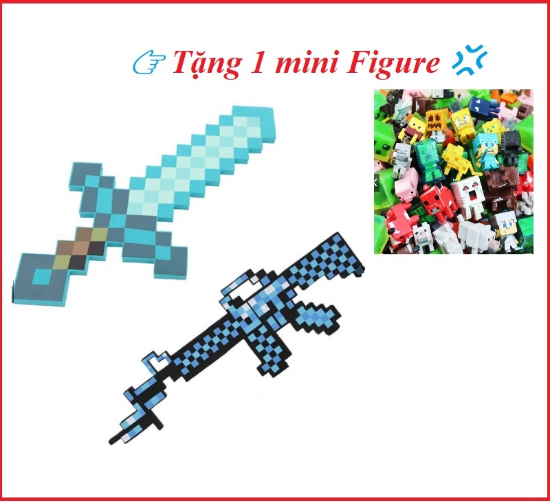 [HCM]Combo Rìu Kiếm Cúp Sung kim cương Mine craft