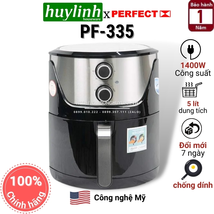 [HCM]Nồi chiên không dầu Perfect PF-335 - 5 lít [PF-625 - 6 lít]