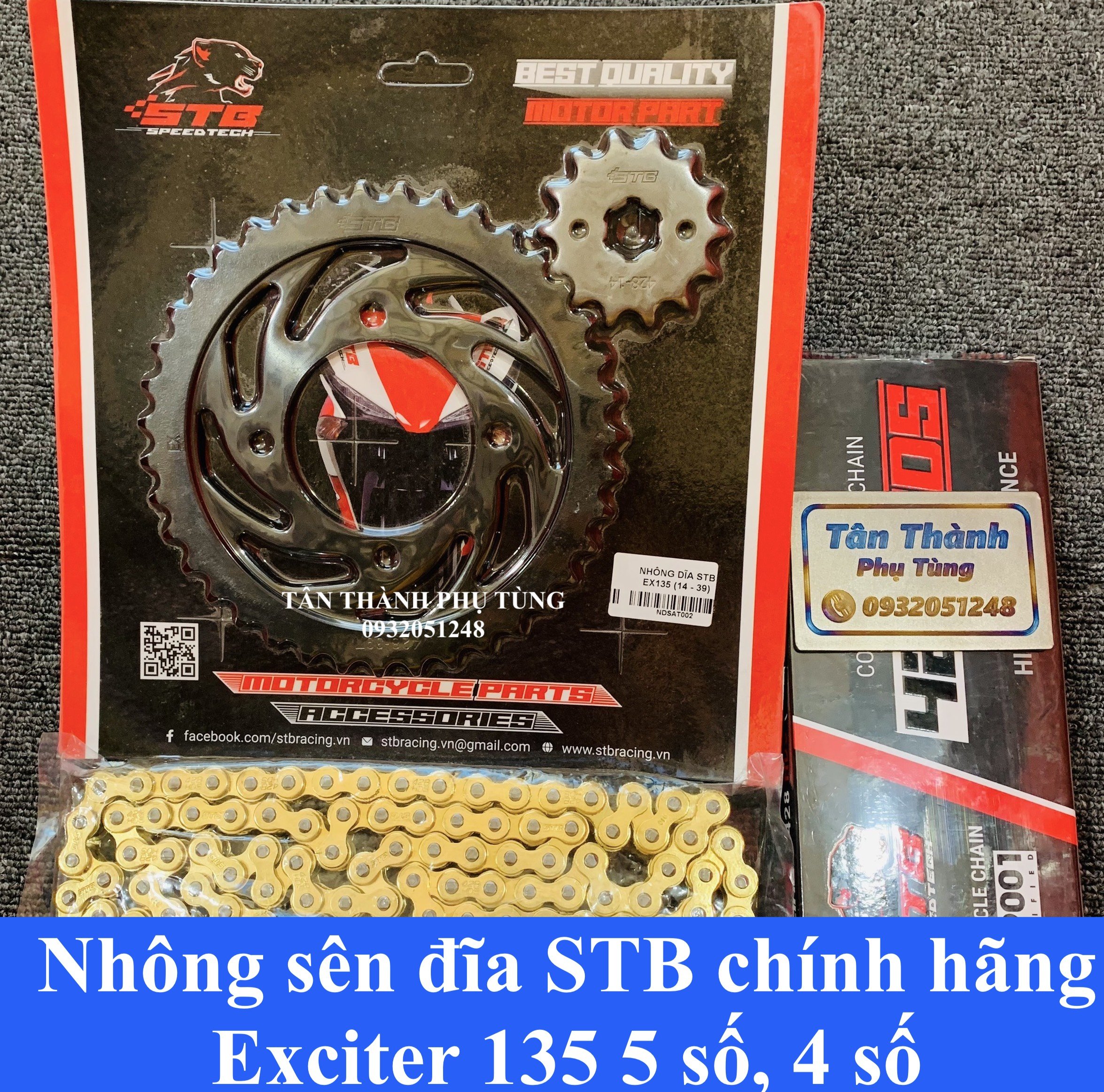 Nhông sên đĩa stb chính hãng exciter 135 2011-2014, exciter 2010