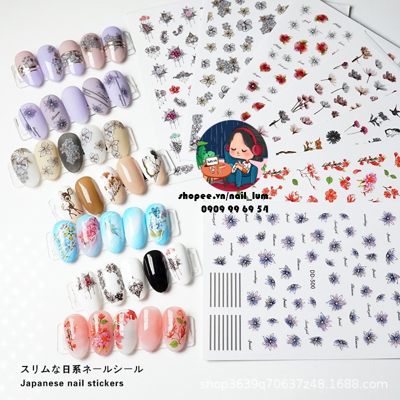[HCM][Video Thực Tế] Nail Sticker Dán Móng Tay - Bộ Sưu Tập Cánh Hoa