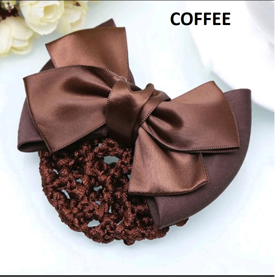 Kẹp tóc có lưới Lưới búi tóc Kẹp tóc hình nơ có lưới búi tóc