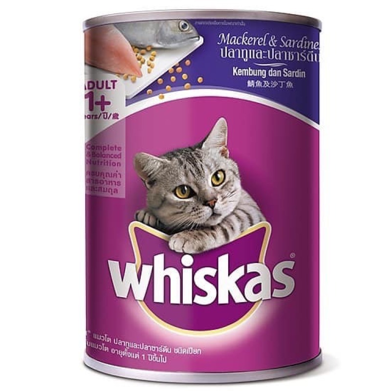 Pate vị cá biển/cá thu Whiskas cho mèo (Lon 400gr)