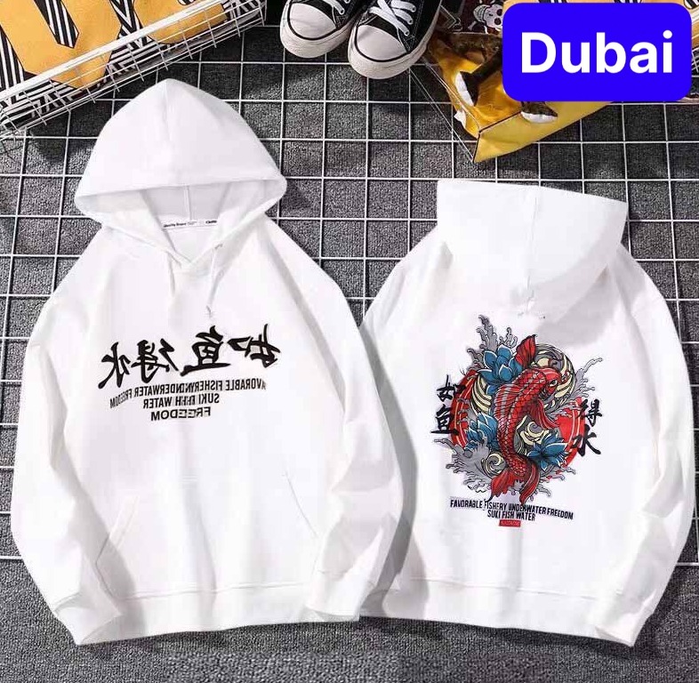 ÁO KHOÁC HOODIE NAM NỮ CHẤT NỈ UNISEX CÁ CHÉP ĐỎ VẢI NỈ DÀY FROM PHOM RỘNG SIÊU VIP CHỐNG LẠNH NẮNG, NÓNG ĐÔNG HÈ HOT TREND - DUBAI FASHION