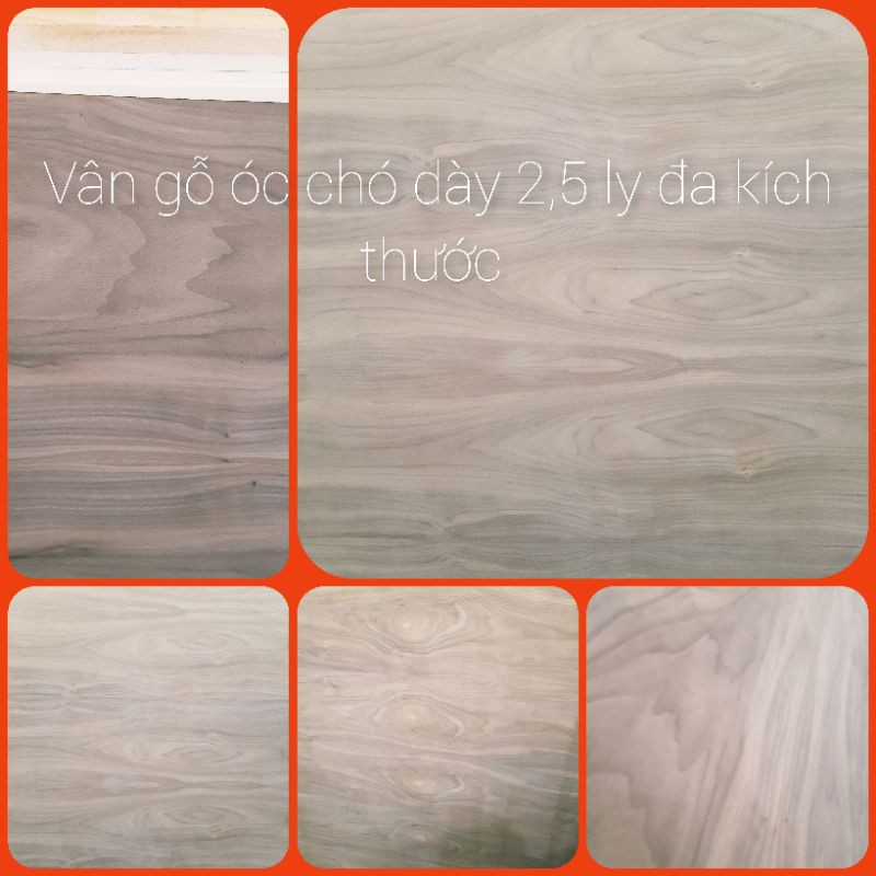 tấm gỗ 2,5 ly (đa kích cỡ) vân óc chó cực đẹp làm handmade