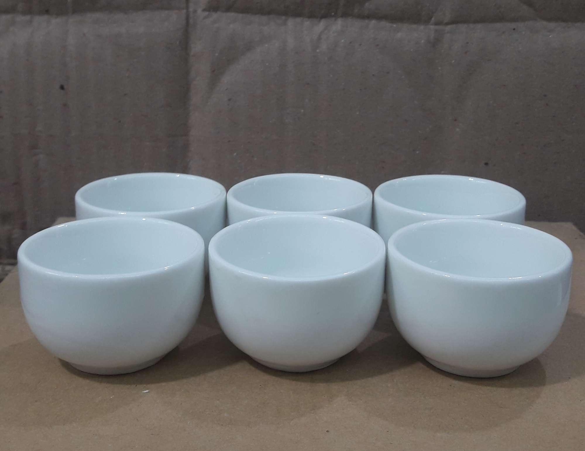 BỘ 6 CHÉN NHỠ TRẮNG KHÔNG QUAI( BÁT TRÀNG)