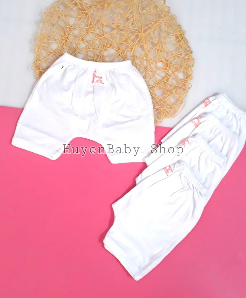 Bộ 5 Quần đùi mặc bỉm màu trắng Baby Moon cho bé từ sơ sinh đến 9kg