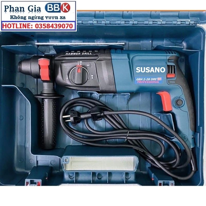 Máy khoan đục bê tông susano 3 chức năng 2-26 - máy khoan bê tông đầu gài tự động ba chế độ khoan sắt gỗ - khoan đục bê tông