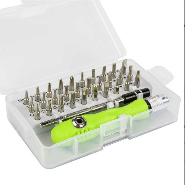 Bộ tuốc nơ vít mini, bộ tua vít đa năng mini 32 đầu, tua vít 32 chi tiết hộp vuông dùng sữa đồ điện tử máy tính, laptop, điện thoại