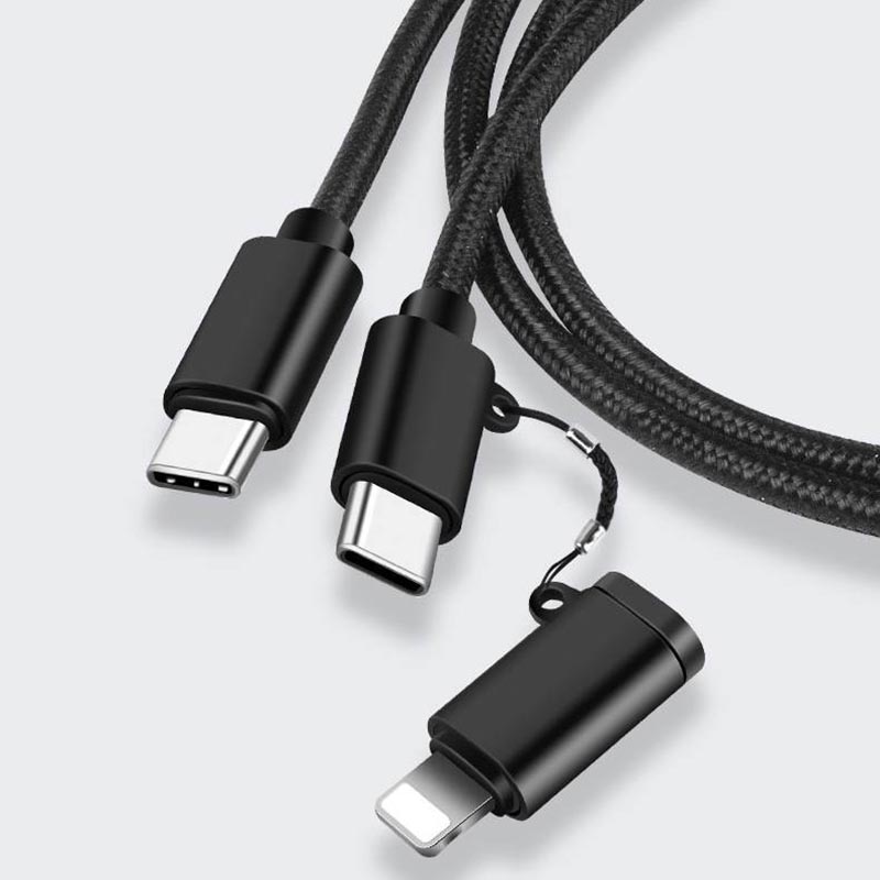 Cáp Sạc Nhanh PD Type-C Lightning Đa Năng 2 Trong 1 Bọc Dù Cao Cấp cáp usb-c android samsun xiaom iPhon XR XS 11 12 13 14 Pro Max CuuLongstore