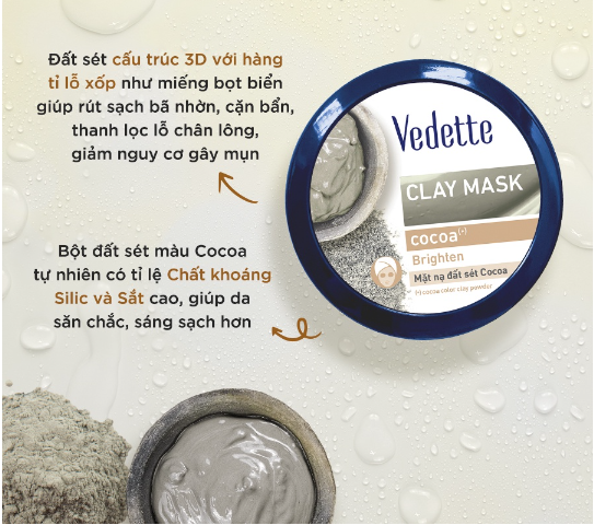 Mặt Nạ Đất Sét Bùn Non Cocoa Vedette 145Gr
