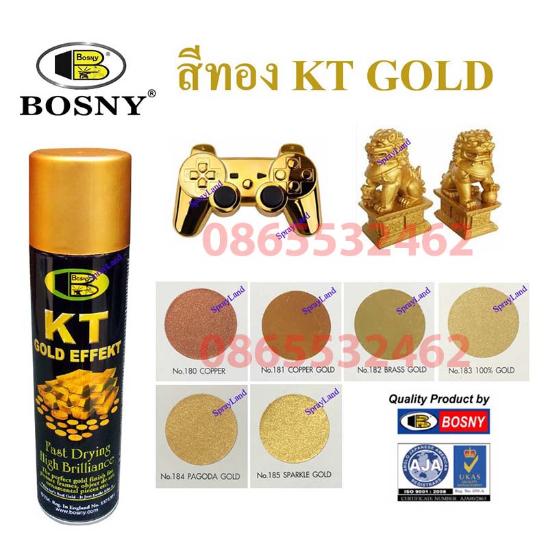Sơn phun mạ vàng KT ( Bosny ) có 6 mã màu